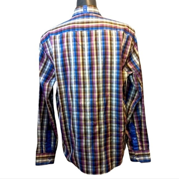 Di Nero multi colour check button front shirt 3XL - Picture 4 of 13